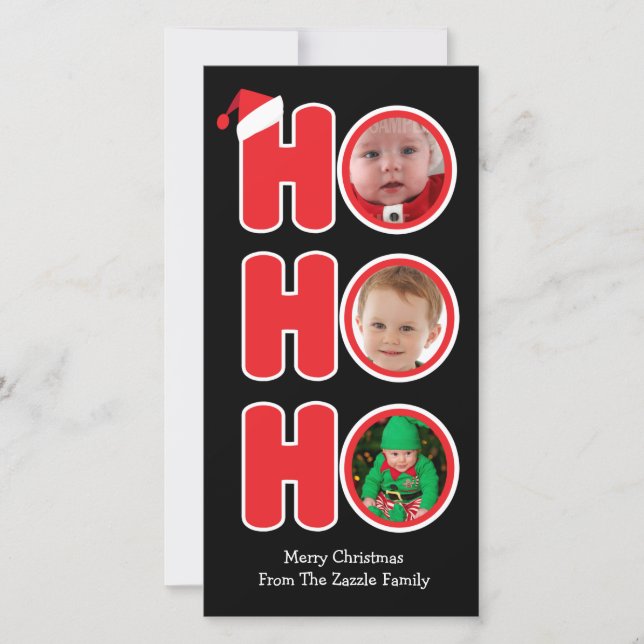 Cartão De Festividades Foto de Natal Santas Ho Ho (Frente)