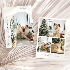 Cartão De Festividades Foto de Natal Simples e Minimalista