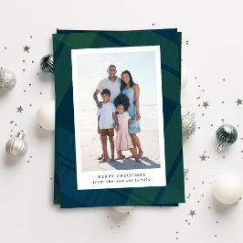 Cartão De Festividades Foto de Natal simples vertical xadrez clássico