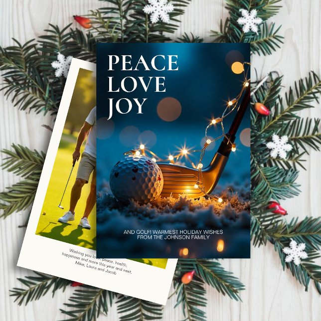 Cartão De Festividades Foto de Natal Tranquil Snowy Night Golf (Criador carregado)