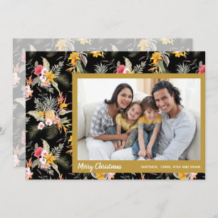 Cartão De Festividades Foto de Natal Tropical Floral q