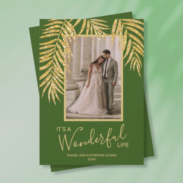 Cartão De Festividades Foto de Natal Tropical Palm (Criador carregado)