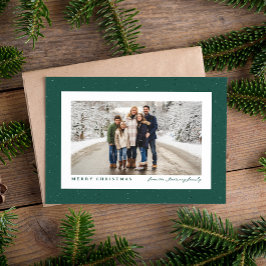Cartão De Festividades Foto de Natal verde ao ar livre com moldura de spe