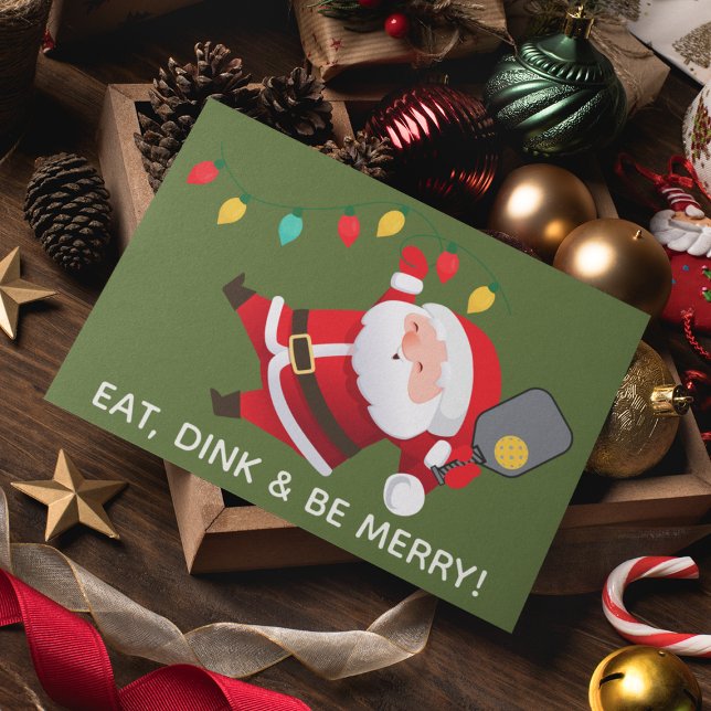 Cartão De Festividades Foto de Natal Verde para Papais noeis de Picklebal (Criador carregado)