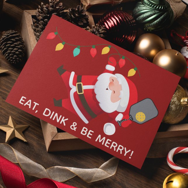 Cartão De Festividades Foto de Natal Vermelho - Papais noeis de Picklebal (Criador carregado)