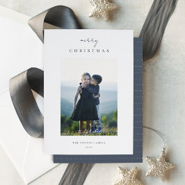 Cartão De Festividades Foto de Natal Vertical Minimalista Moderna