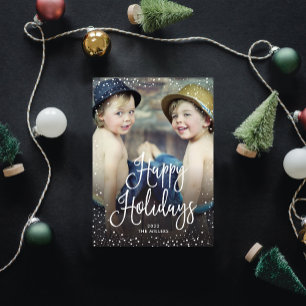 Cartão De Festividades Foto de neve nas festas felizes