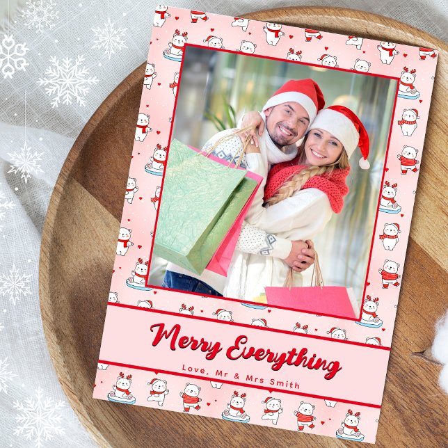 Cartão De Festividades Foto de padrão sem costura do Urso Polar de Natal  (Criador carregado)