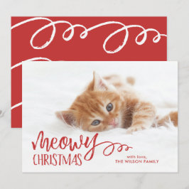 Cartão De Festividades Foto de Pet de Gato Feliz de Natal