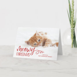 Cartão De Festividades Foto de Pet de Gato Feliz de Natal