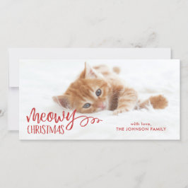 Cartão De Festividades Foto de Pet de Gato Feliz de Natal