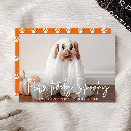 Cartão De Festividades Foto de Pet de Halloween Pawsitivamente Spooky