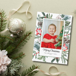 Cartão De Festividades Foto de Quadro Botânico Feliz Natal