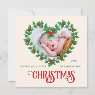 Cartão De Festividades Foto de quadro de Natal do Jolly Heart