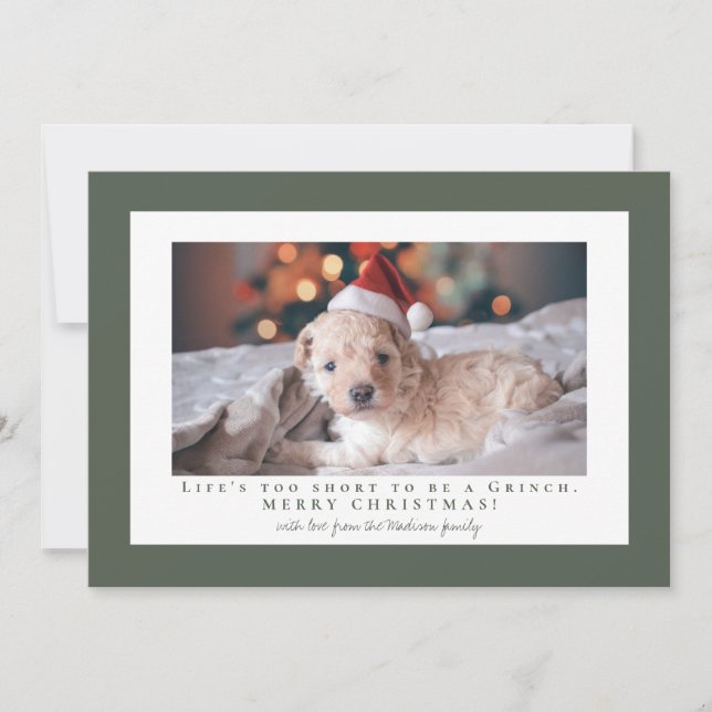 Cartão De Festividades Foto de quadro Ebony Simples (Frente)