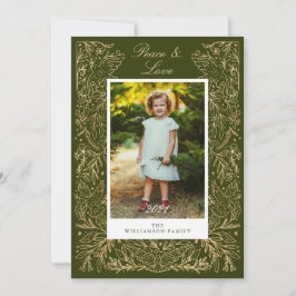 Cartão De Festividades Foto De Quadro Floral De Paz E Amor