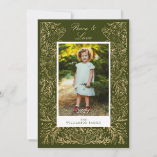 Cartão De Festividades Foto De Quadro Floral De Paz E Amor