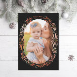 Cartão De Festividades Foto de Quadro Oval de Poinsettia Retroativa<br><div class="desc">Quadro original ilustrado feito de poinsettias em cores variadas.</div>