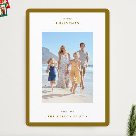 Cartão De Festividades Foto de Quadro Simples Mínima de Folha de inverno 