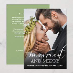 Cartão De Festividades Foto de Recém-Casados Moderna Casados e Felizes