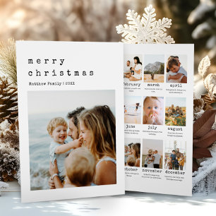 Cartão De Festividades Foto de Revisão de Ano de Natal da Máquina de Escr