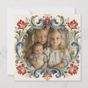 Cartão De Festividades Foto de Rosemaling de Natal Norueguês
