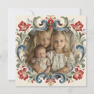 Cartão De Festividades Foto de Rosemaling de Natal Norueguês