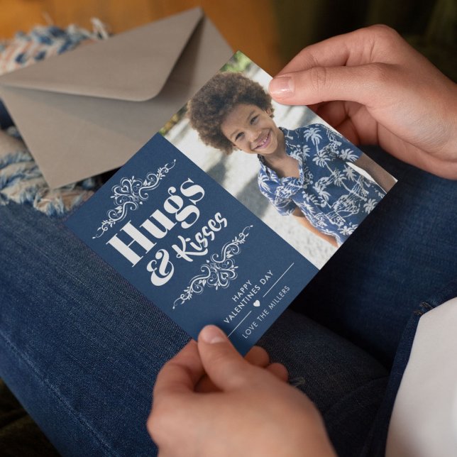 Cartão De Festividades Foto de São Valentim de Abraços e Beijos Fofos (Criador carregado)