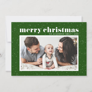 Cartão De Festividades Foto de Saudações da Bold Typografia Green Seaso