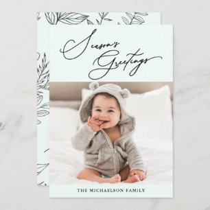 Cartão De Festividades Foto de Saudações da Estação Botânica de inverno