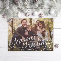 Foto de saudações de Seasons com letra de mão