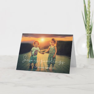 Cartão De Festividades Foto de saudações minimalistas da temporada escrit