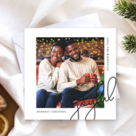 Cartão De Festividades Foto de Script de Alegria Preta de Pontos de Natal