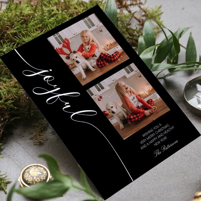 Cartão De Festividades Foto de Script de Caligrafia de Natal Feliz (Criador carregado)