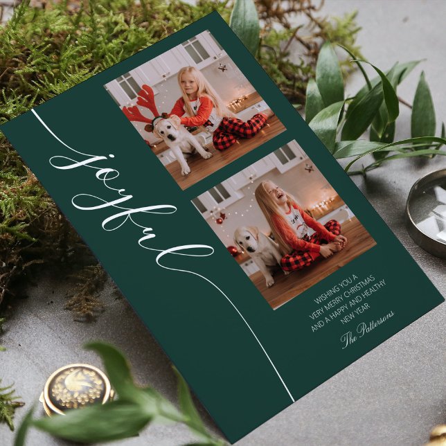 Cartão De Festividades Foto de Script de Caligrafia de Natal Feliz (Criador carregado)