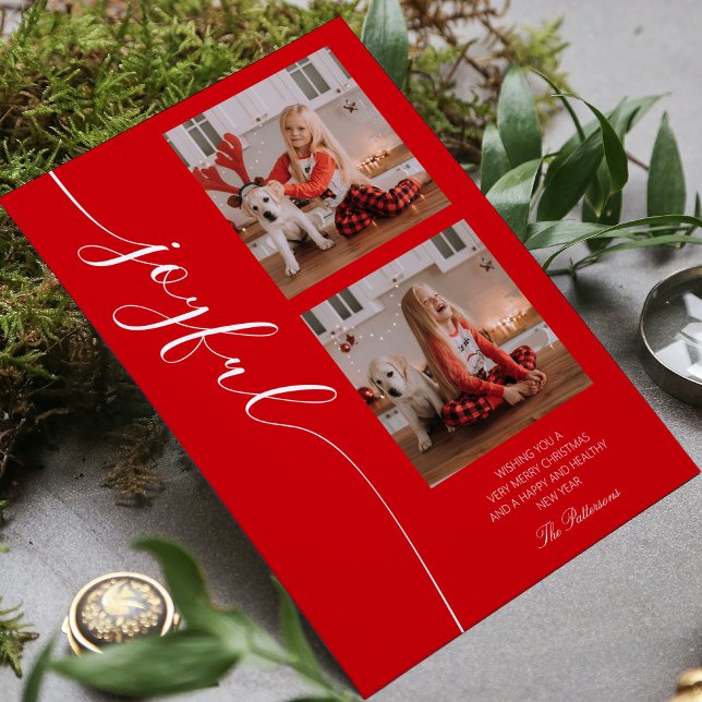Cartão De Festividades Foto de Script de Caligrafia de Natal Feliz (Criador carregado)