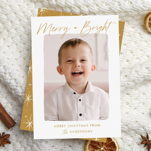Cartão De Festividades Foto de script Dourado feliz e Brilho