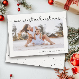 Cartão De Festividades Foto de Script Elegante Moderno de Natal Mais Feli
