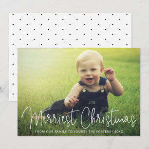 Cartão De Festividades Foto de Script Elegante Simples Feliz Natal