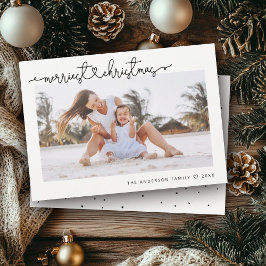 Cartão De Festividades Foto de Script Mínimo Moderno de Natal mais feliz