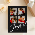Cartão De Festividades Foto de Script Preto Minimalista Moderno e Justo<br><div class="desc">Cartão de Feriado de Foto Minúsculo Mínimo de Script Preto 4 Moderno alegre. Envie cartões de natal personalizáveis e personalizados a amigos, colegas e familiares em cartões de estilo simples, chic, elegantes e modernos de design fotofestivo, minimalista natural! Abaixo, a caligrafia apresenta sua mensagem de saudação personalizada na tipografia moderna....</div>