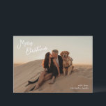 Cartão De Festividades Foto de Script Whimsical no Natal Moderno<br><div class="desc">Cartão de Natal moderno com "Feliz Natal" em um roteiro caprichoso sobre sua foto favorita.</div>