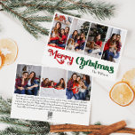 Cartão De Festividades Foto de Sete Natal Simples Clássico<br><div class="desc">Celebre a temporada com este simples e único e clássico cartão de férias do Feliz Natal, com sete fotos, com um toque de charme vintage. A design minimalista apresenta uma elegante paleta de cores vermelha e verde, evocando o espírito aconchegante do inverno. O seu apelo moderno e divertido, aliado à...</div>