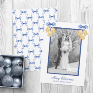 Cartão De Festividades Foto de sinos de Natal ou casamento em aquarela