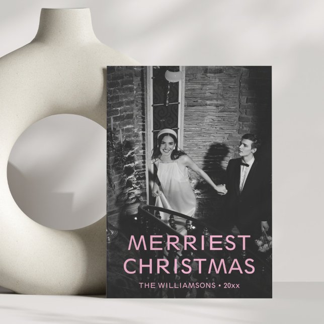 Cartão De Festividades Foto de Sobreposição de Texto Rosa Personalizada N (Criador carregado)