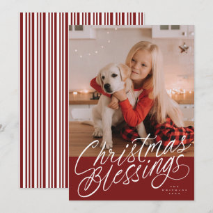 Cartão De Festividades foto de texto de Bênçãos de Natal manuscritas