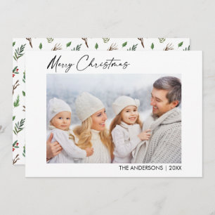 Cartão De Festividades Foto de Tinta Caligráfica de Natal Berries