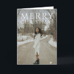 Cartão De Festividades Foto de Tipografia em negrito Natal moderno<br><div class="desc">Cartão de Natal moderno com "Feliz Natal" em tipografia ousada.</div>