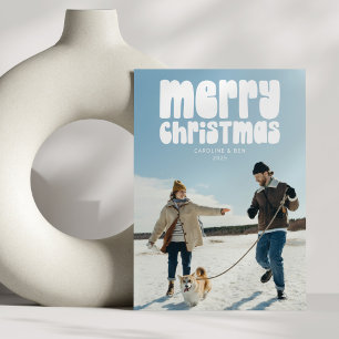 Cartão De Festividades Foto de Tipografia Retro Feliz Natal