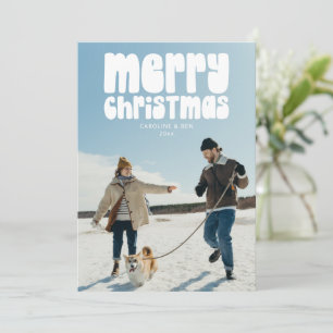 Cartão De Festividades Foto de Tipografia Retro Feliz Natal Carta